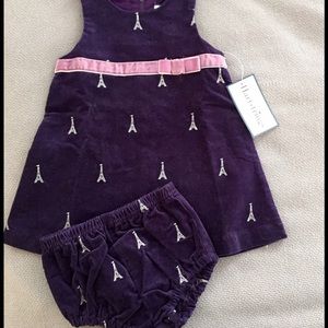 𝅺Hartstrings velvet purple Eiffel Tower dress NWT sz 18m